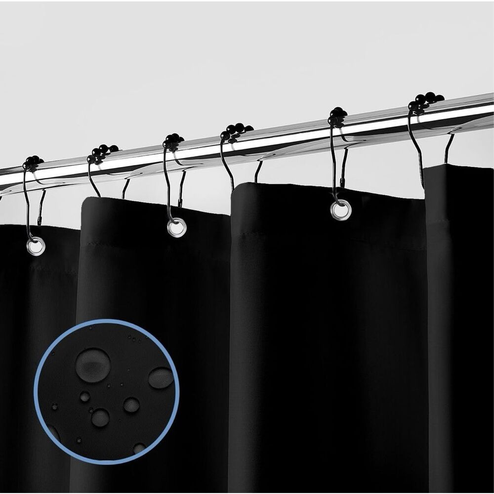 Waterproof Fabric Shower Curtain Liner - Soft Cloth with 3 Magnets 72”WX72”L